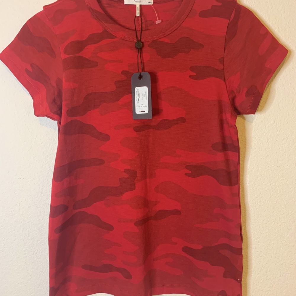 Brand new Rag and Bone red camo tee Size: XS